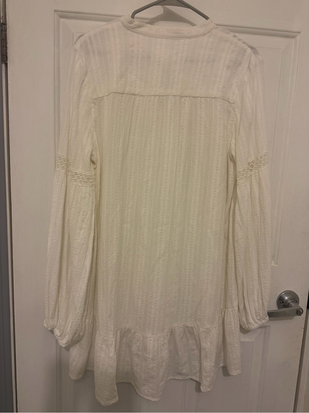 Anthropologie Cream Boho Lace-Trim Peasant Tunic - Picture 2 of 3